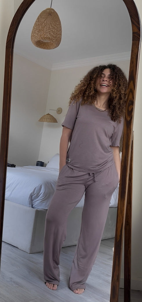 Women summer pajama set Choco shirt + Pants